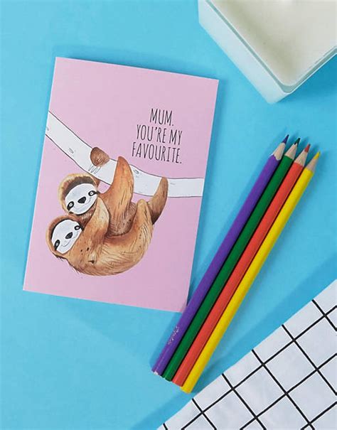 Jolly Awesome Favorite Sloth Mother S Day Card Asos