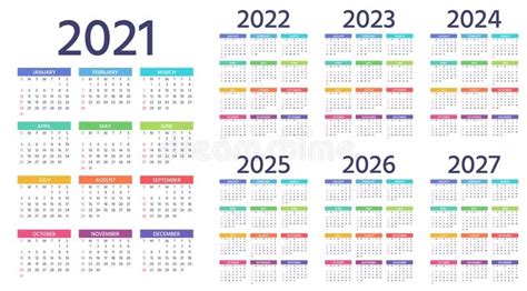 2021 2022 2023 2024 Calendar Jahr 2020 2021 2022 2023 2024 2025