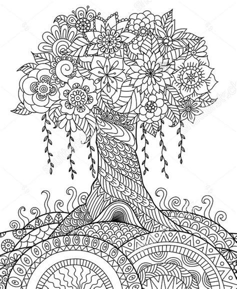 35 Tree Coloring Pages For Adults Haensche Nimglueck