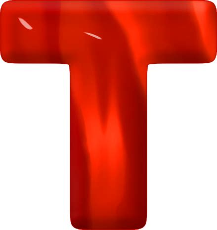 Presentation Alphabets: Red Glass Letter T