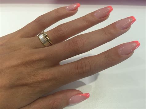 Ballerina Coffin Coral French Nails Pretty Acrylic Nails French Tip My Xxx Hot Girl