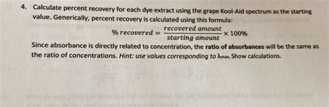 Percent Recovery Formula