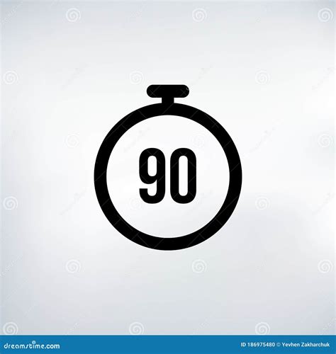 90 Seconds Countdown Timer Icon Set Time Interval Icons Stopwatch And