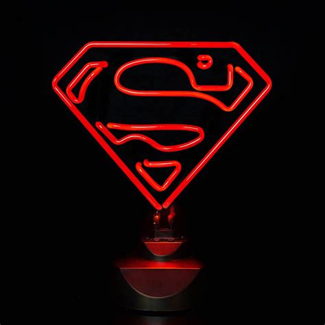 Dc Comics Neon Light Superman 23 X 30 Cm Iluminación Decorativa Y Para