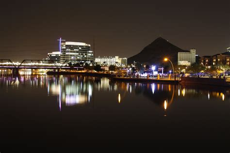 Tempe Town Lake At Night Tempe Town Lake