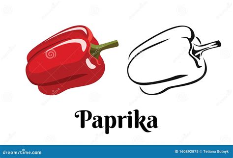 Paprika Isolated On White Background Vector Illustration Of Bell
