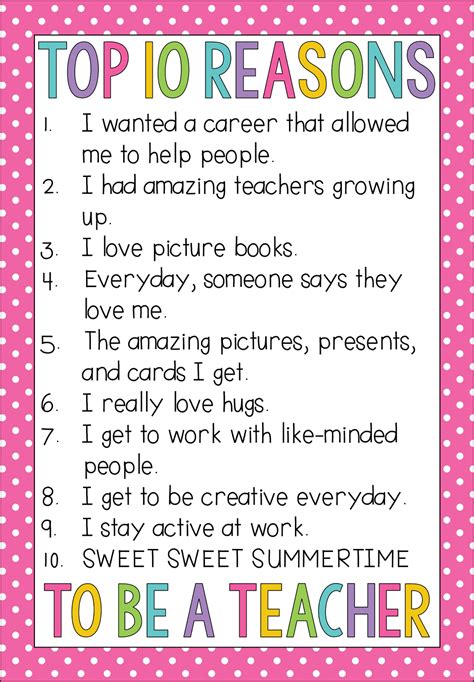 Top 10 Reasons I Became A Teacher Teaching With Haley Oconnor
