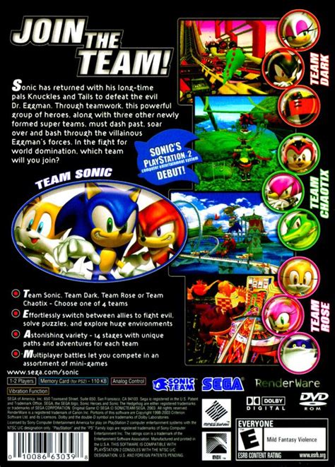 Sonic Heroes 2003 Gamecube Box Cover Art Mobygames