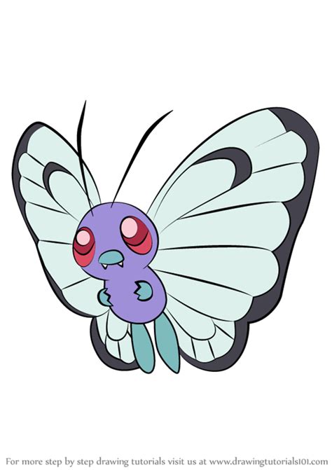 Learn How To Draw Butterfree From Pokemon Pokemon Step By Step