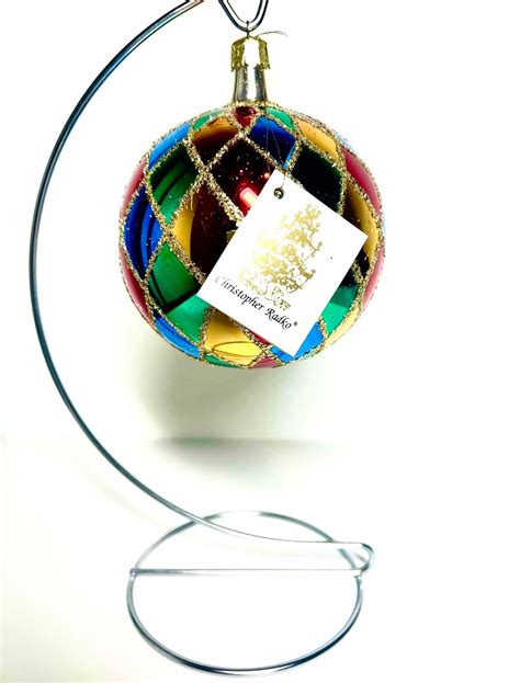 Christopher Radko Ornament 1989 Round Harlequin Rare 4 Etsy