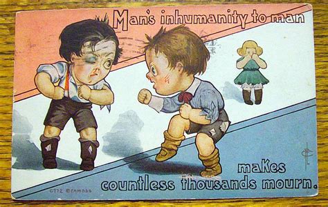 Two Boys Fighting Over A Girl Postcard