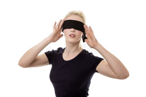 Woman Blindfolded Stock Image Image Of Blindfolded Blindfold 56866073
