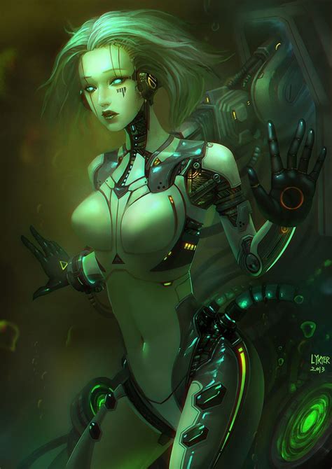 Robot Female Robot Female Cyborg Cyberpunk Character
