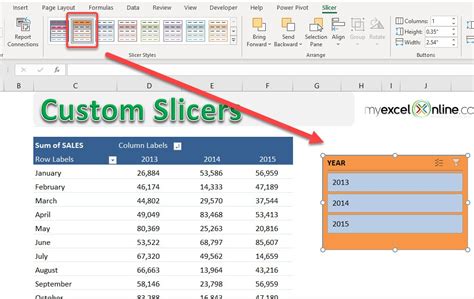 Customize An Excel Slicer Myexcelonline