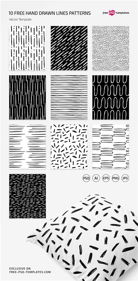 Free Hand Drawn Lines Pattern Set In Eps Psd Free Psd Templates