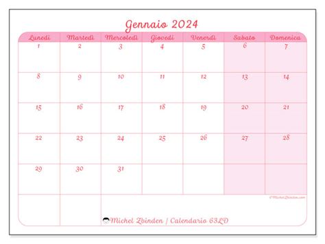 Calendario Gennaio 2024 63ld Michel Zbinden Ch