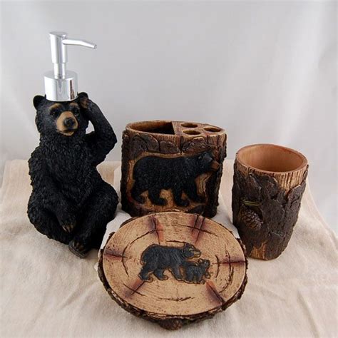 Black Bear Bathroom Accessories Bear Bathroom Decor Black Bear Decor