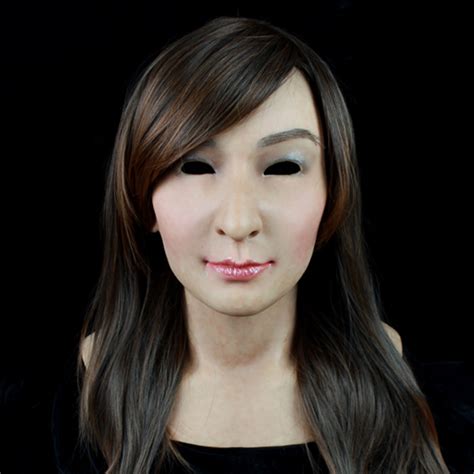 sf 12 soft silicone realist human face crossdress full head female girl sexy doll fetish mask