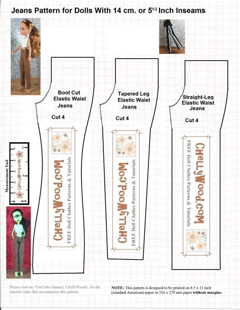Free Pattern For Monsterhigh Or Everafterhigh Pants Or Jeans Dolls Free Do