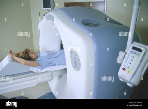 Ct Scan Patient On Scanner Table During Abdominal Scan