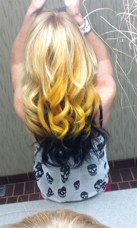 Black Orange And Blonde Ombré Hair Blonde Ombre Ombre Hair Haircut And Color Hair Raising