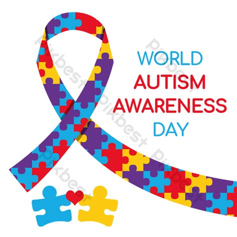 World Improves Autism Awareness Day Autism Puzzle Ribbon Png Images