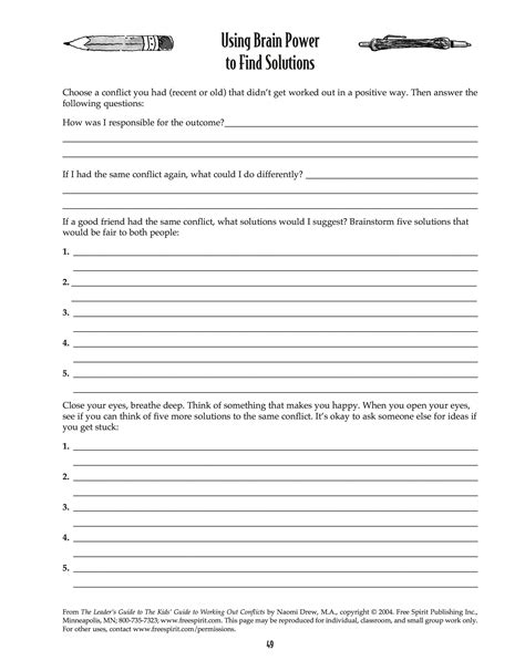 Free Printable Worksheet To Help Kids Learn How To Resolve Conflicts