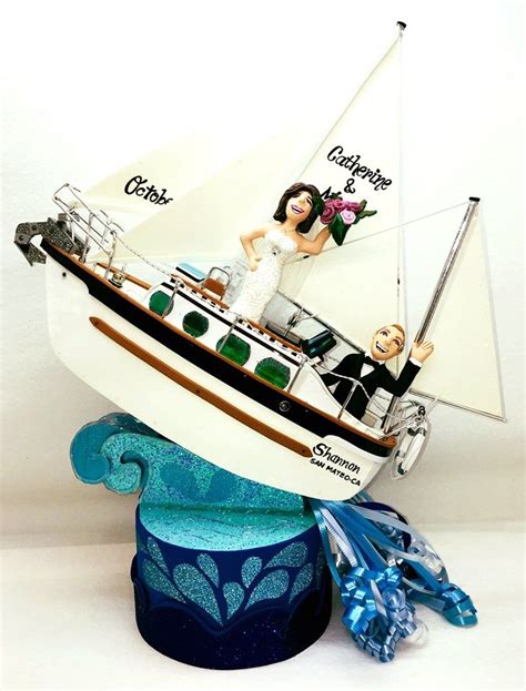 Buy Hand Made Sailing Boat Wedding Cake Topper Look Alike Made To