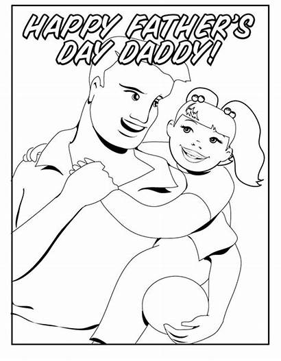 Coloring Father Pages Happy Fathers Daughter Printable