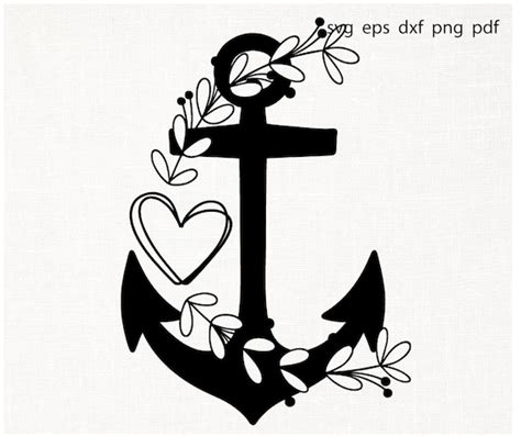 Anchor Svg Heart Svg Nautical Svg Anchor Cut File Anchor Etsy