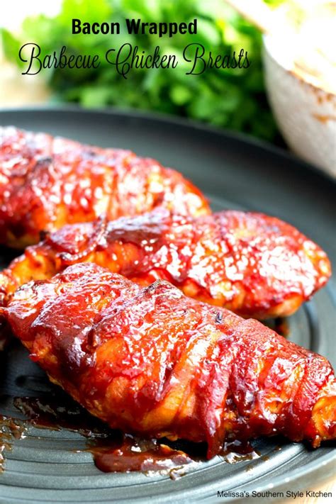 Bacon Wrapped Barbecue Chicken Breasts