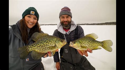 Ice Fishing For Giant Northern Minnesota Crappies Youtube