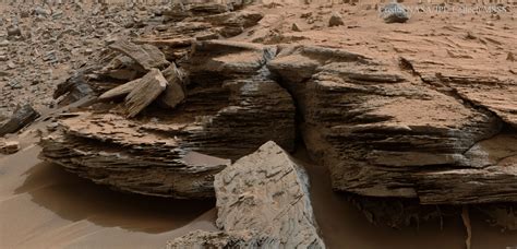 Layered Rocks Near Mount Sharp On Mars Feb 9 Image Credit