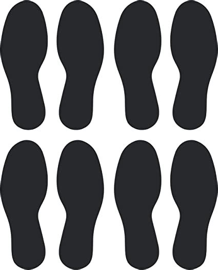 Litemark Large Size Black Removable Footprint Decal Stickers For Floors