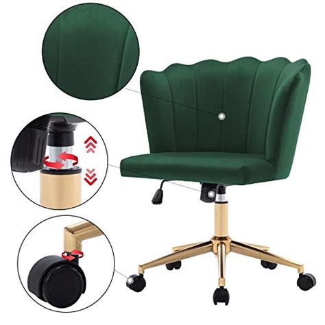 Duhome Modern Home Office Chair Velvet Fabric Dark Green Desk Chair