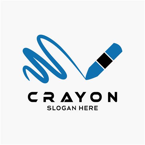 Crayon Logo Design With Doodle Concept In Creative Concept Premium