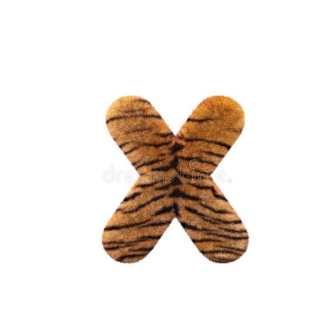 Tiger Letter X Small D Feline Fur Font Suitable For Safari