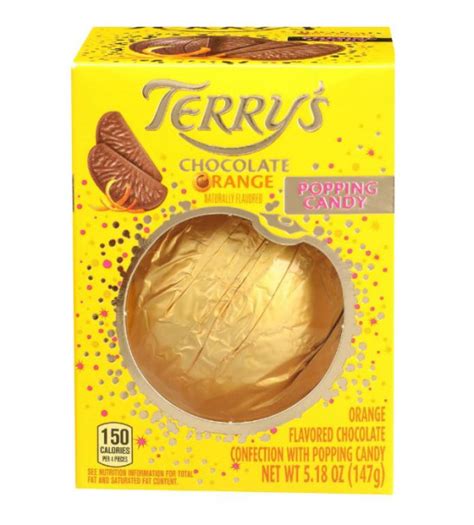 terry s chocolate orange flavored chocolate confection with popping candy 5 18oz box