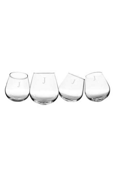 Cathy S Concepts Monogram Tipsy Set Of 4 Wine Glasses Tipsy Wine Glasses Monogram Wine