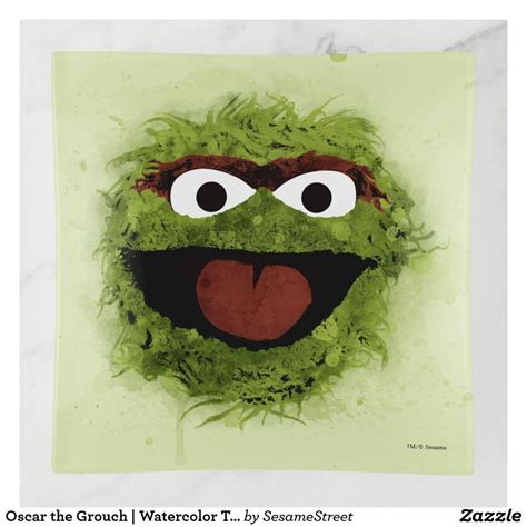 Oscar The Grouch Watercolor Trend Trinket Trays Oscar The Grouch Grouch Watercolor Graphic