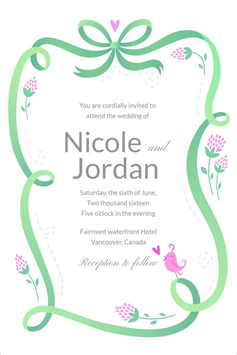 20 Free Wedding Invitation Template Cards Printable And