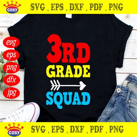 3rd Grade Squad Svg Third Grade Svg Back To School Svg