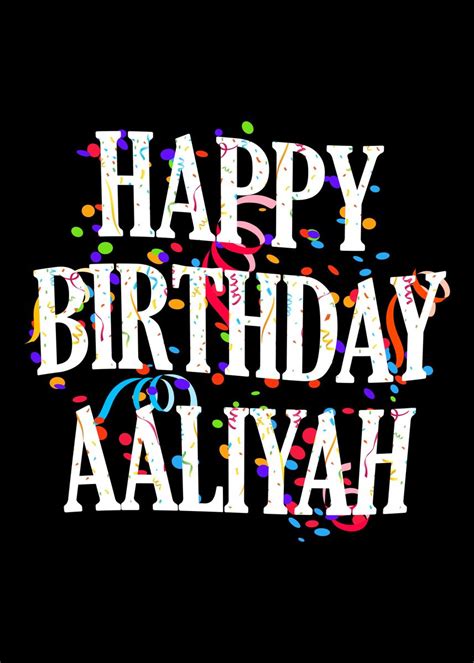 Happy Birthday Aaliyah Poster Picture Metal Print Paint By