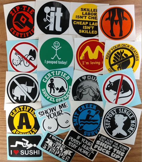 Sticker Pack 2 Lot Of 20 Funny Crazy Hard Hat Stickers Etsy