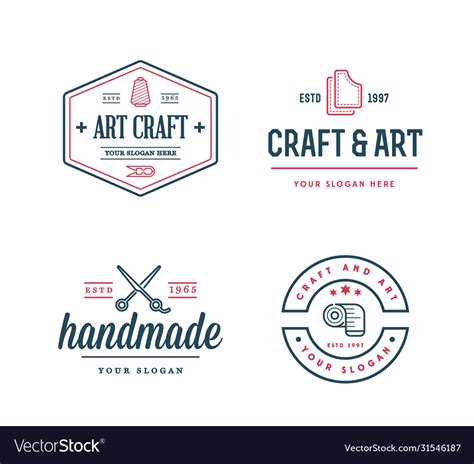 Logo Design Handmade Diy Craft Tailoring Vector Image