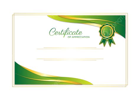 Luxury Golden Frame Certificate Of Appreciation Green Gradient Color