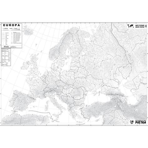 Mapa Cienna Europy Fizyczna Konturowa Mln Mln