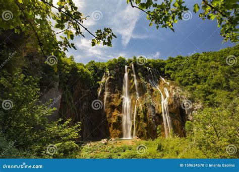 Veliki Slap Big Waterfall In Plitvice Lakes National Park Croatia