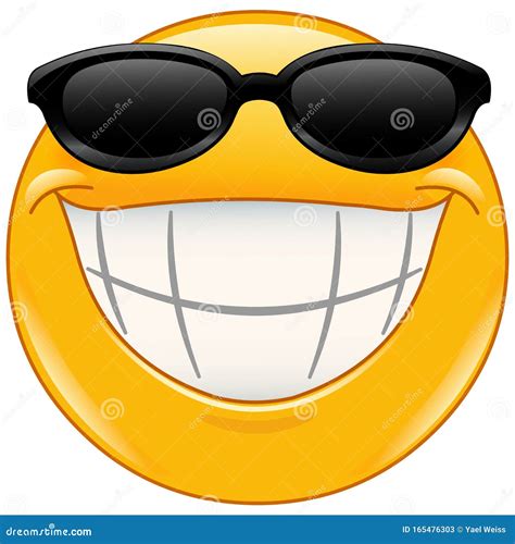 Sonnenbrille Emoticon Mit Großem Lächeln Vektor Abbildung