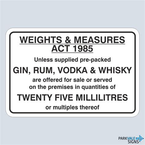 Weights And Measures Act 1985 Sign Ebay
